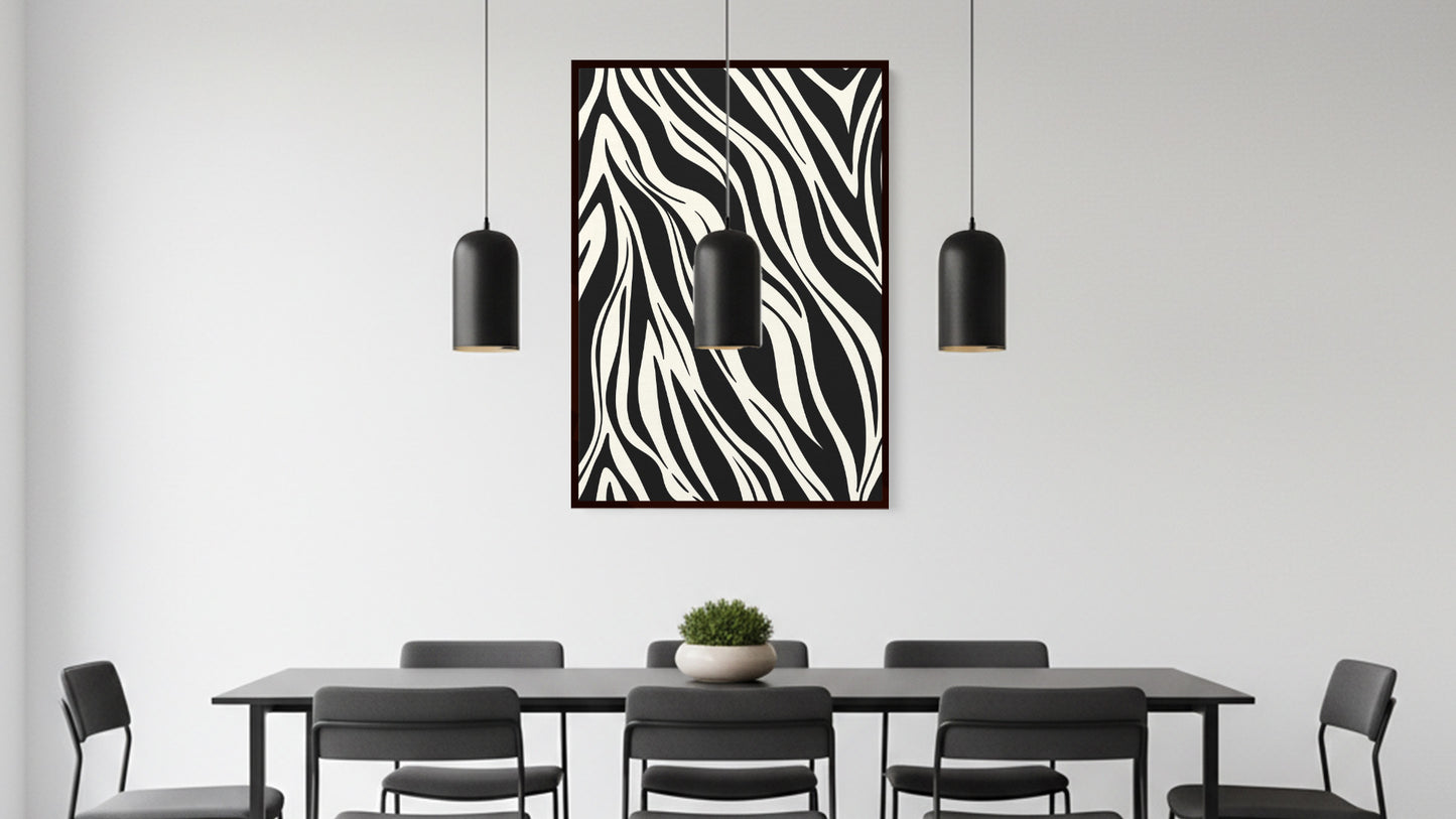 Paloma Black geometric wall art in modern room setting - bold abstract pattern creating statement luxury piece for contemporary home decor