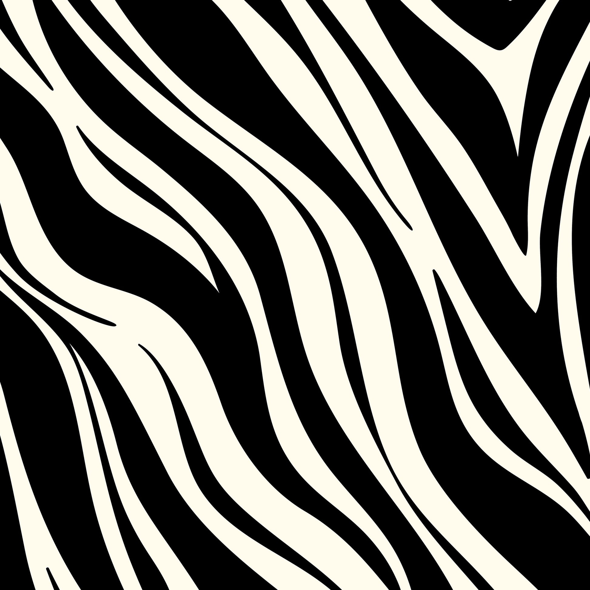 Close-up detail of Paloma Black mini  abstract print - fluid interlocking forms creating zebra-like pattern in black and cream