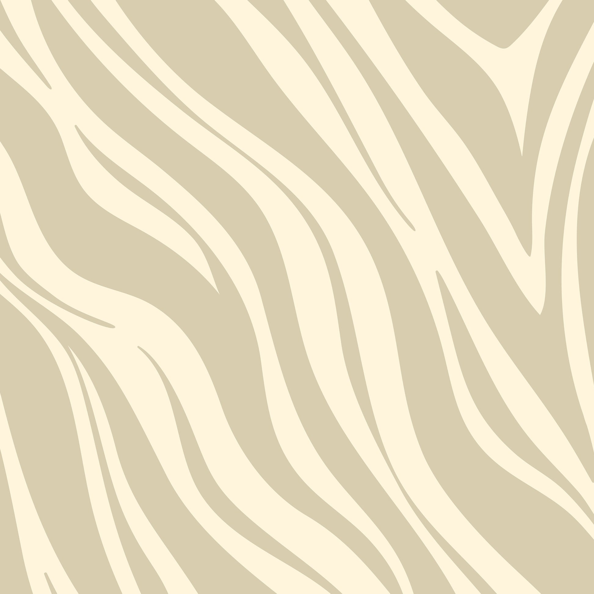 Close-up detail of Paloma Stone abstract print - fluid interlocking forms creating zebra-like pattern in stone and cream
