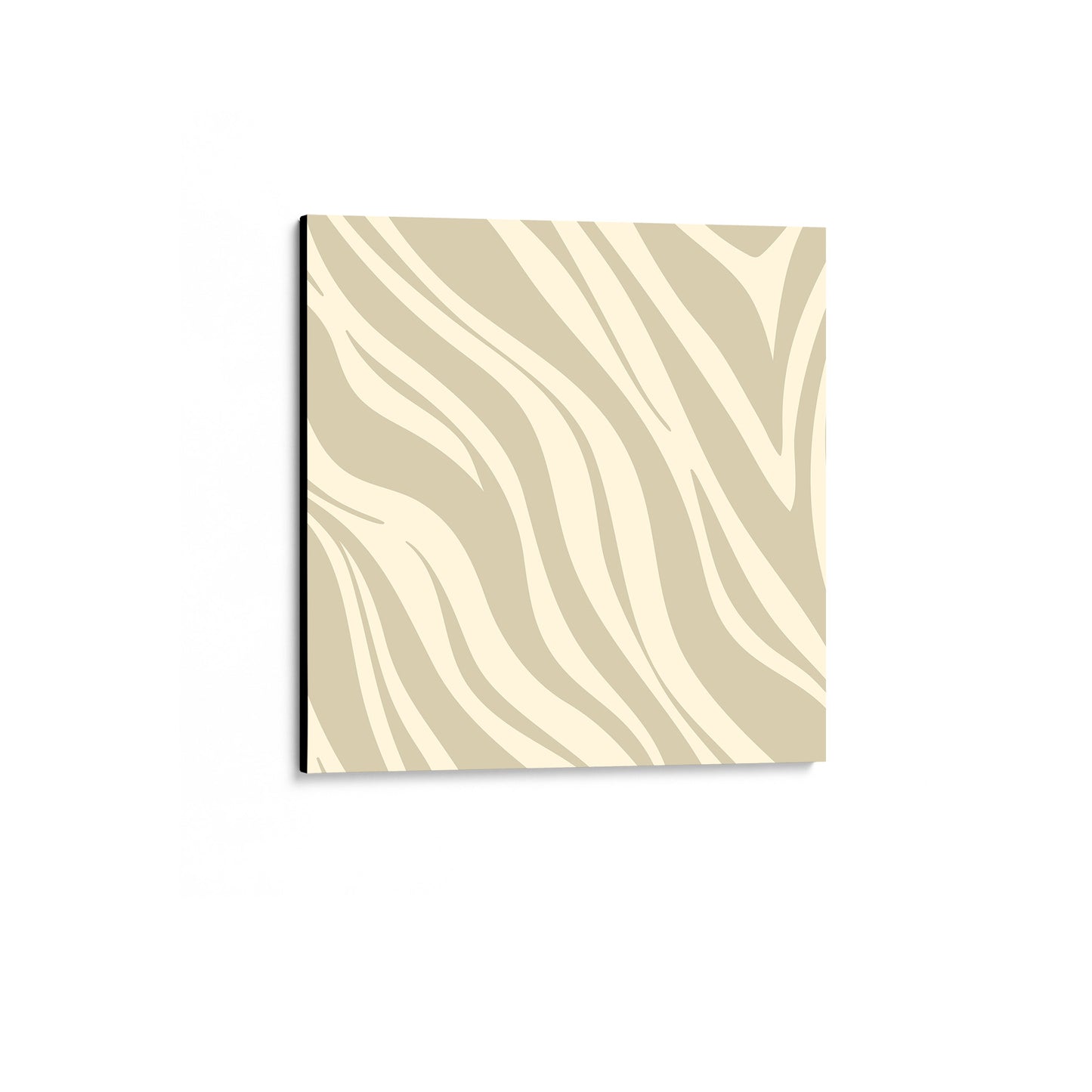 Framed Paloma Stone mini abstract wall art angled view showing frame depth - dynamic geometric pattern with organic flow in neutral tones