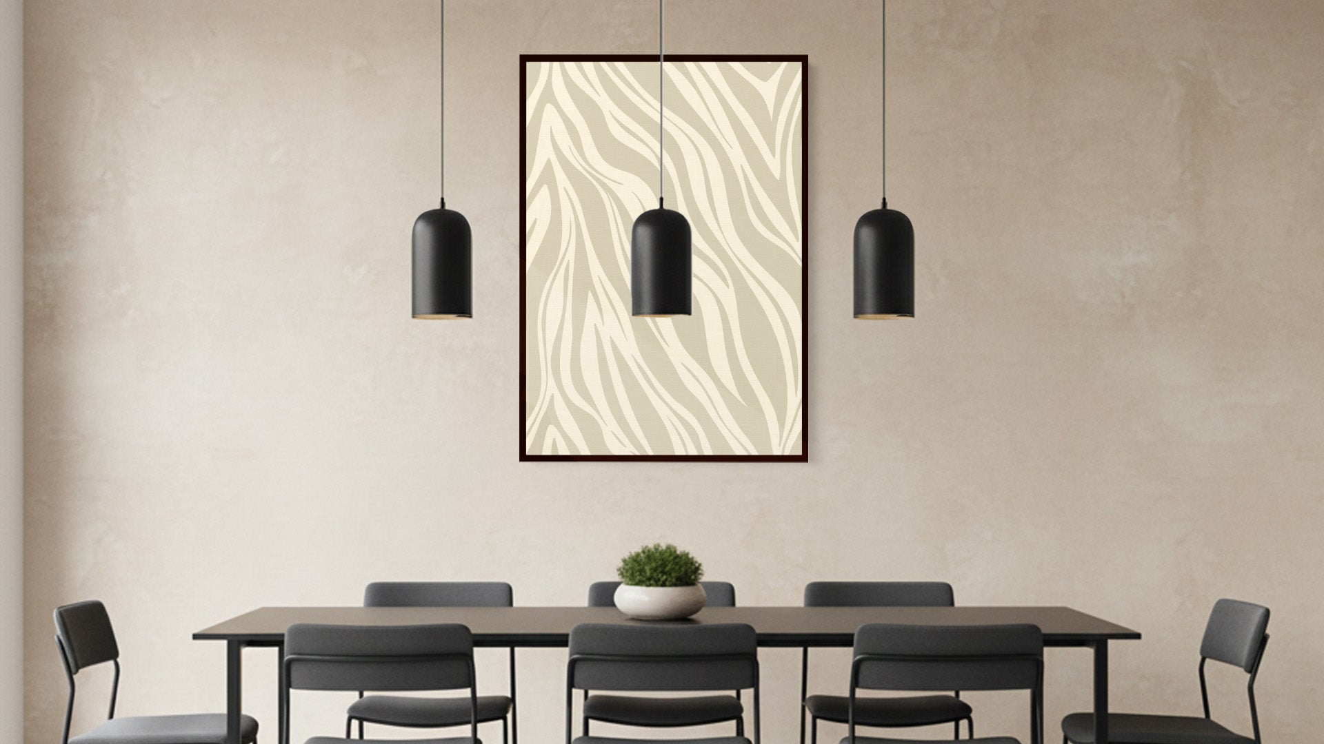 Paloma Stone geometric wall art in modern room setting - bold abstract pattern creating statement luxury piece for contemporary home decor