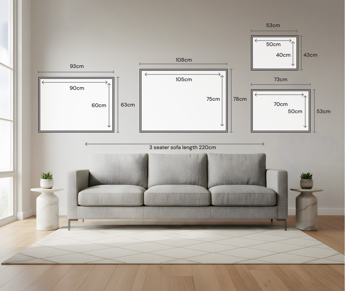 Landscape print size guide diagram 